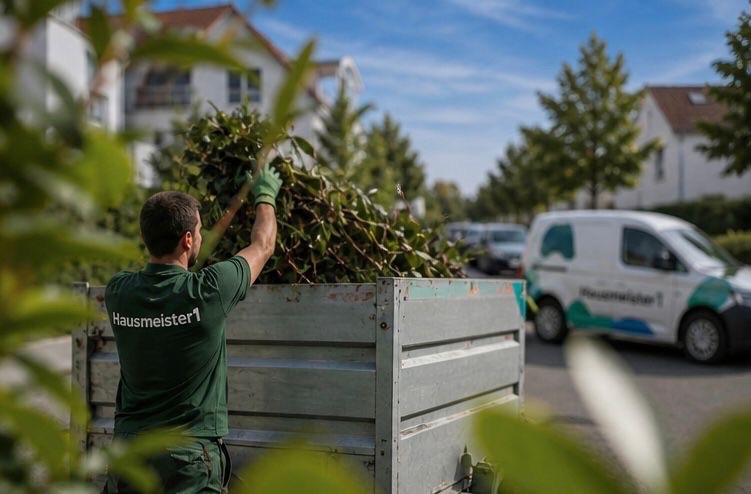 Grünpflege in Leipzig: Grünschnitt wird verladen